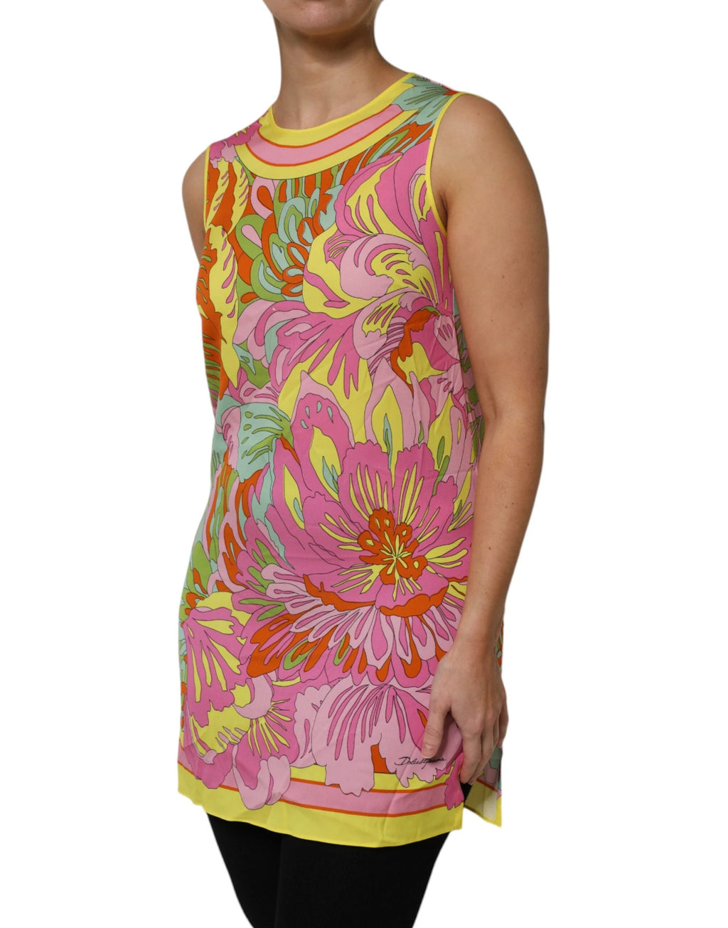 Dolce & Gabbana Multicolor Floral Roundneck Sleeveless Top by Dolce & Gabbana
