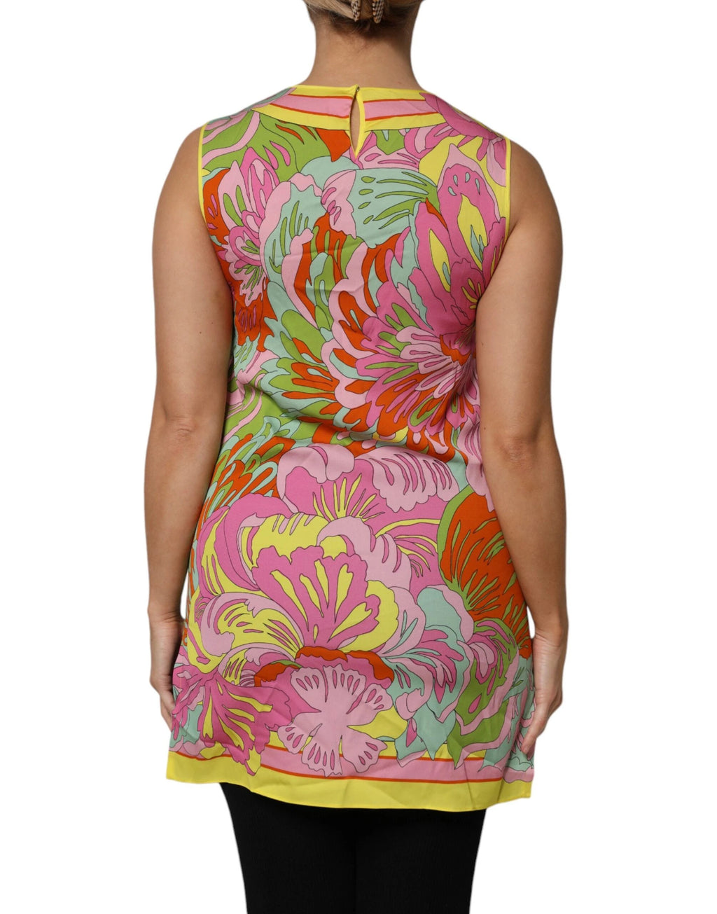 Dolce & Gabbana Multicolor Floral Roundneck Sleeveless Top by Dolce & Gabbana