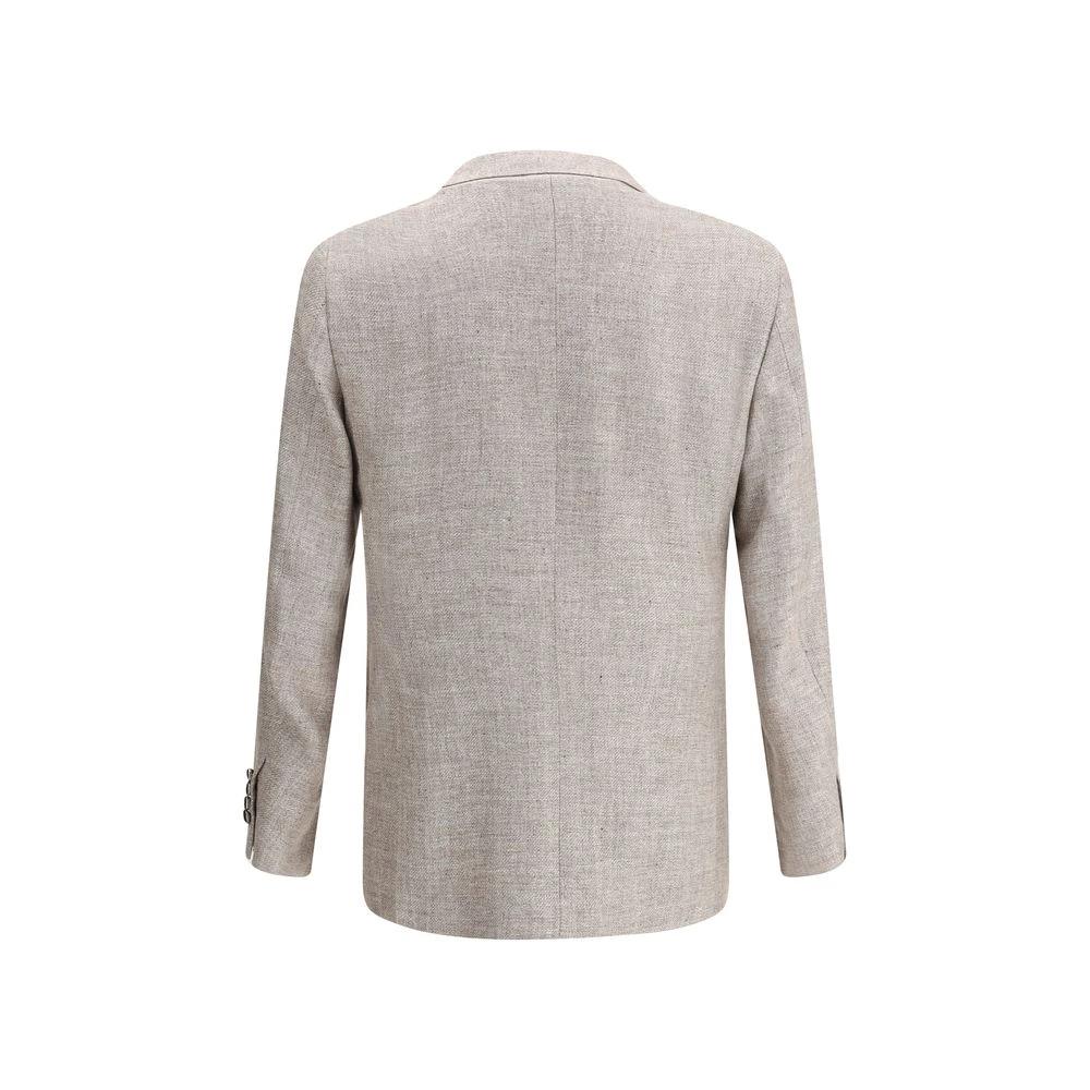 Brunello Cucinelli Light Brown Linen Blazer by Brunello Cucinelli