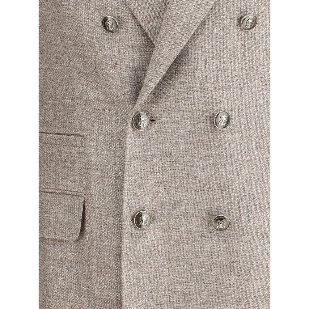 Brunello Cucinelli Light Brown Linen Blazer by Brunello Cucinelli