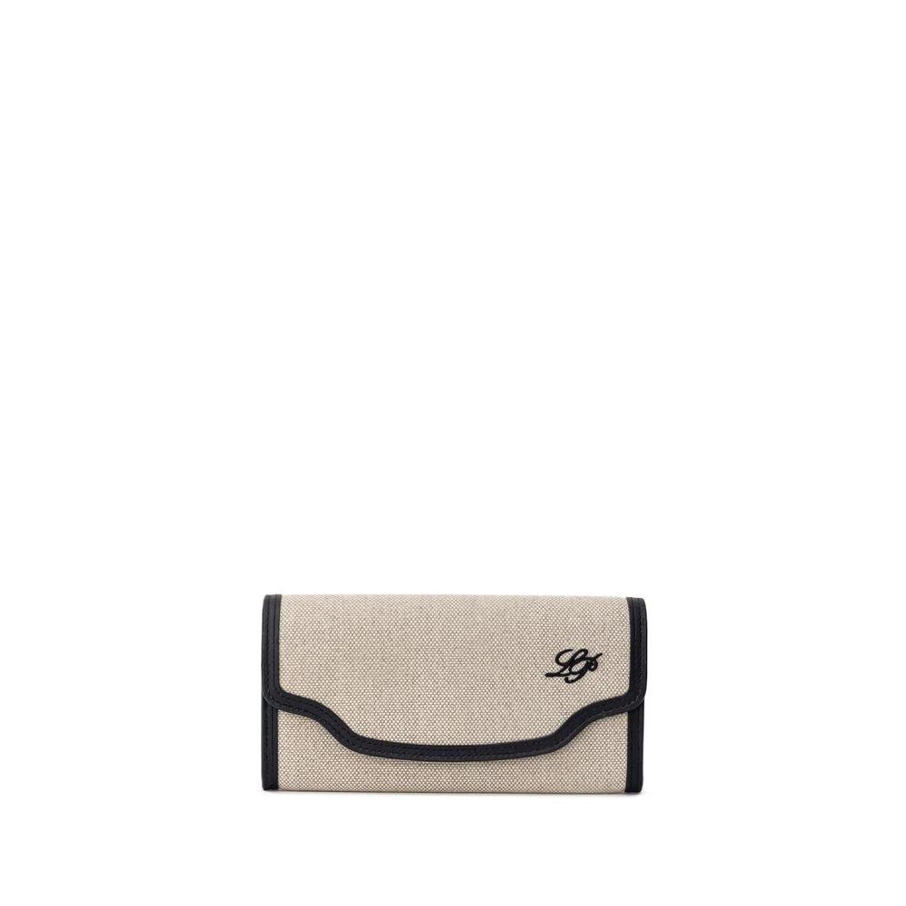 Loro Piana Beige Fabric And Leather Wallet by Loro Piana