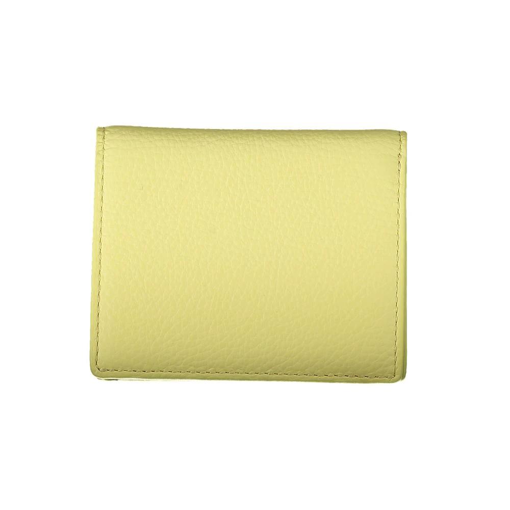 Portefeuille femme en cuir jaune Coccinelle
