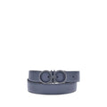 Ferragamo Blue Calf Leather Bos Taurus Regular Belt by Ferragamo