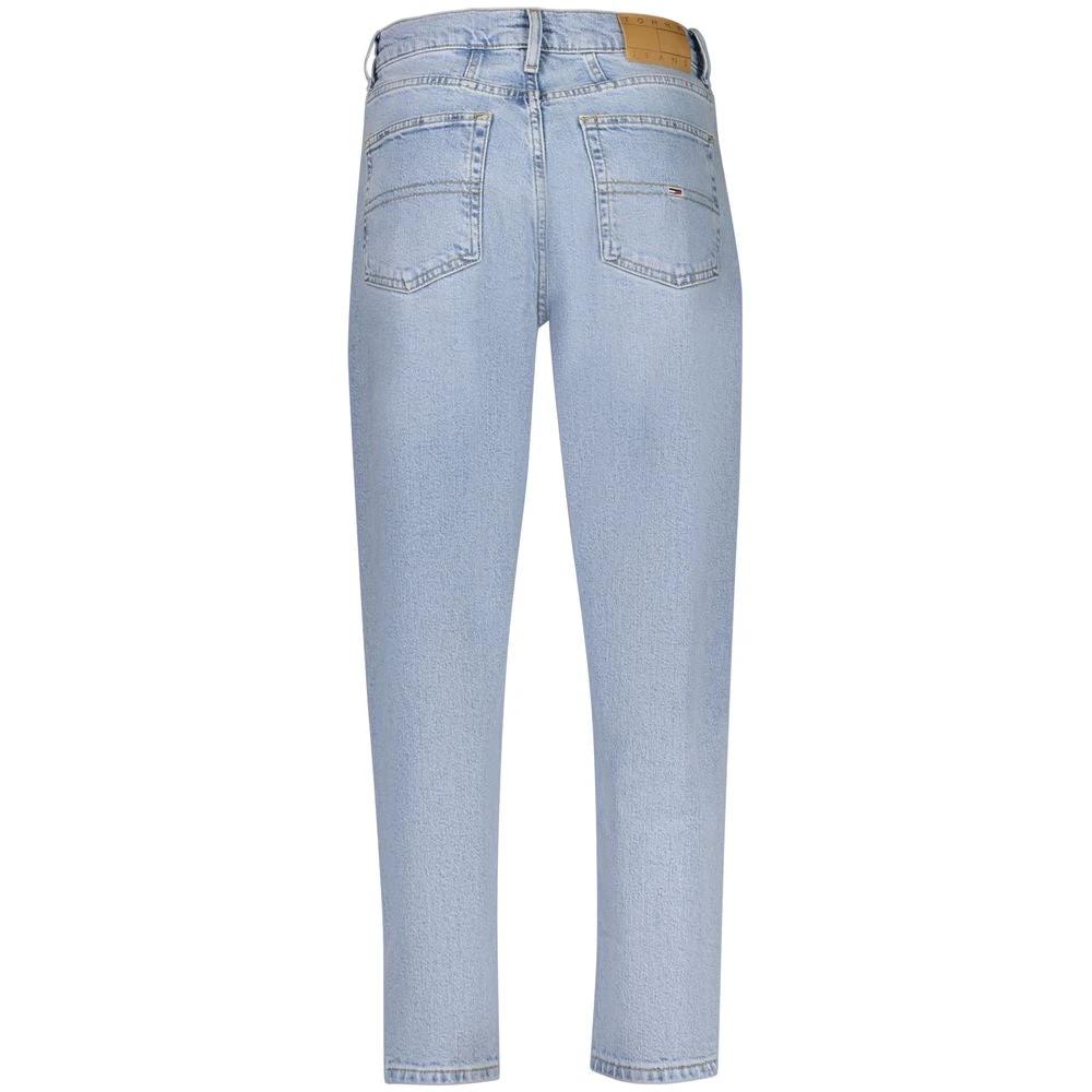 Jean taille haute en coton Tommy Hilfiger Azzurro pour femme