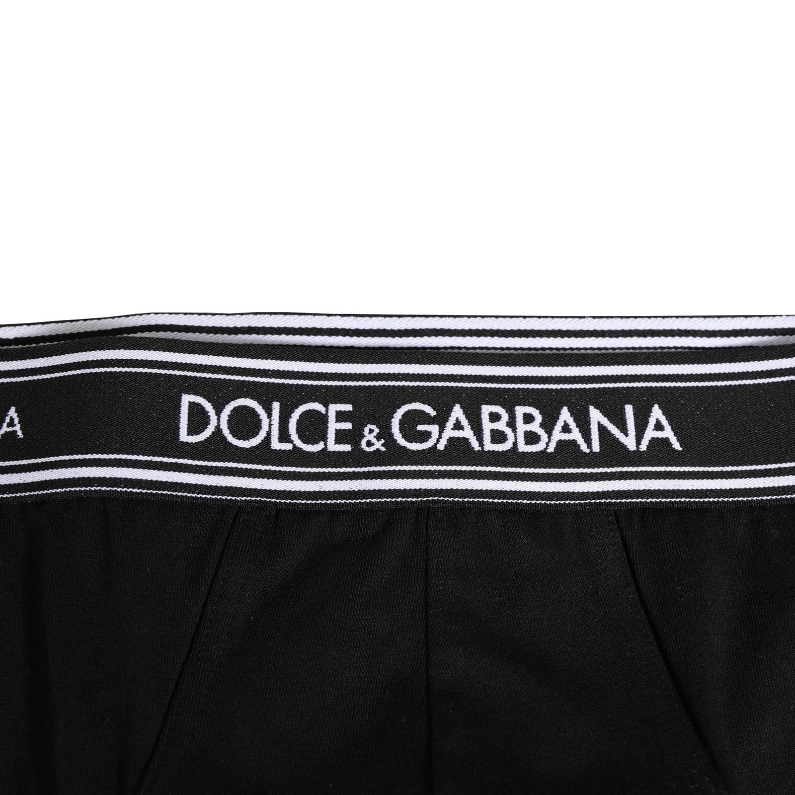 Dolce & Gabbana Black Cotton Stretch Logo Print Brief Underwear by Dolce & Gabbana