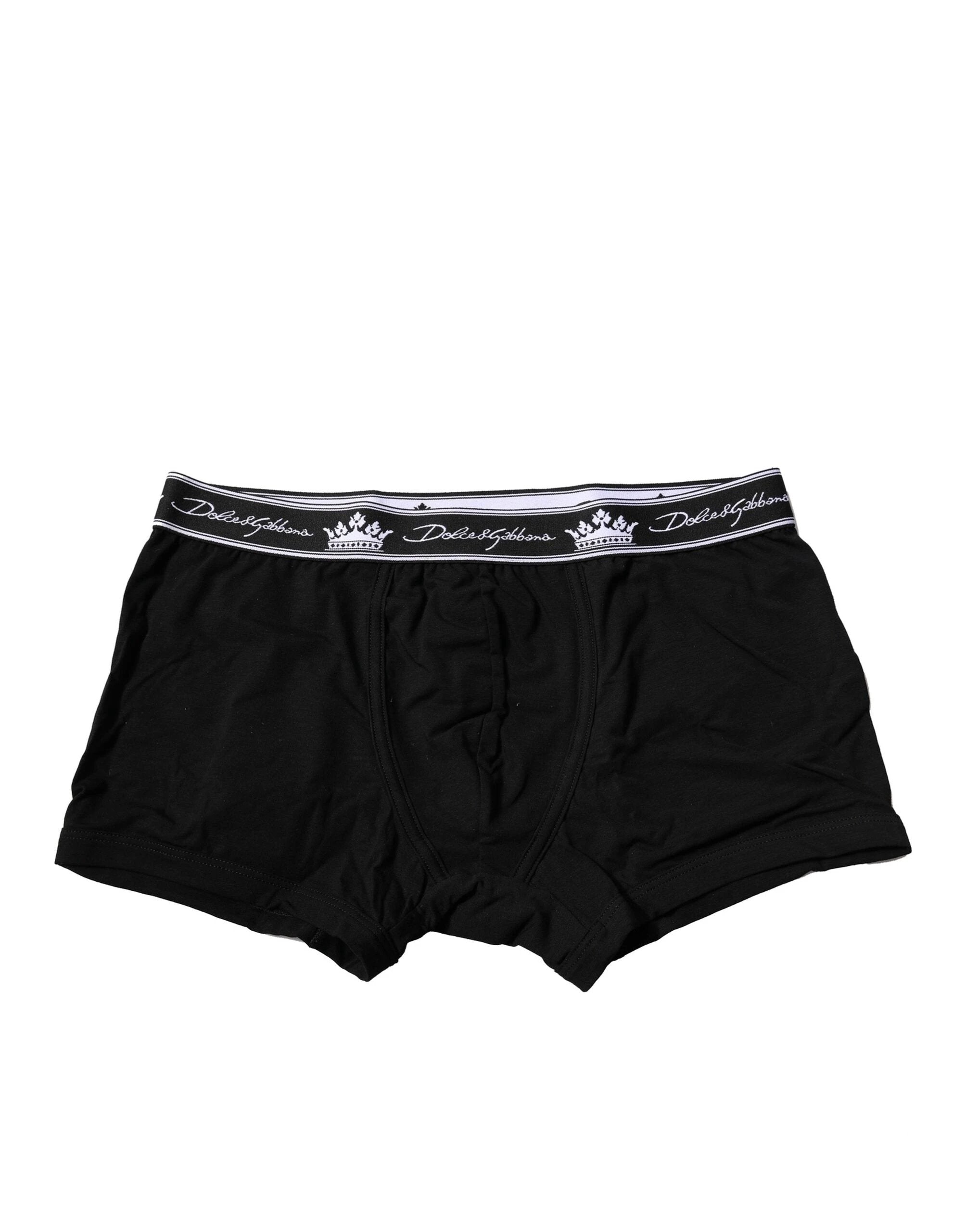 Dolce & Gabbana Black Cotton Stretch Regular Boxer Underwear by Dolce & Gabbana