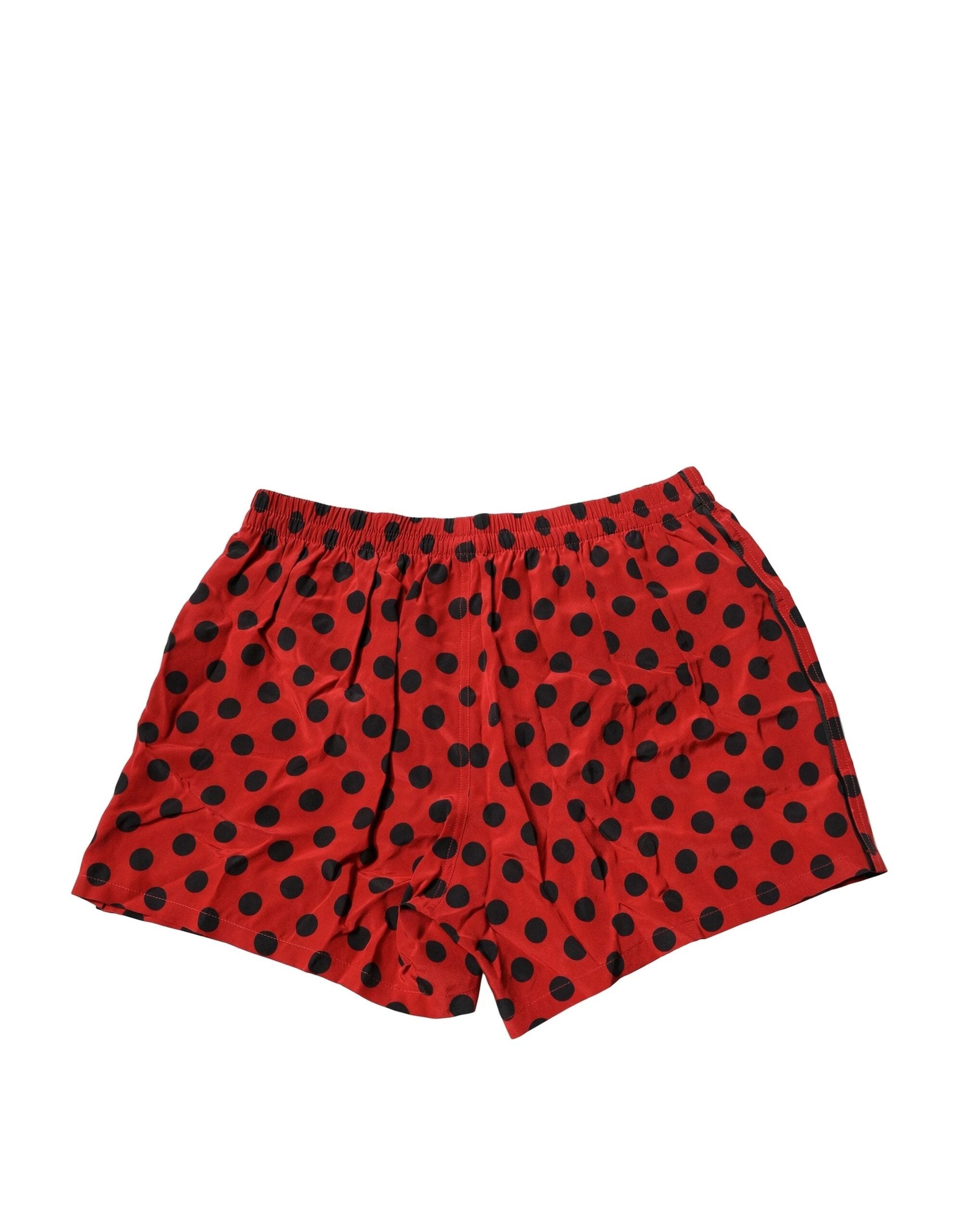 Dolce & Gabbana Red Silk Polka Dot Boxer Shorts Underwear by Dolce & Gabbana
