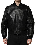 Dolce & Gabbana Black Logo Plaque Bomber Full Zipper Jacket by Dolce & Gabbana