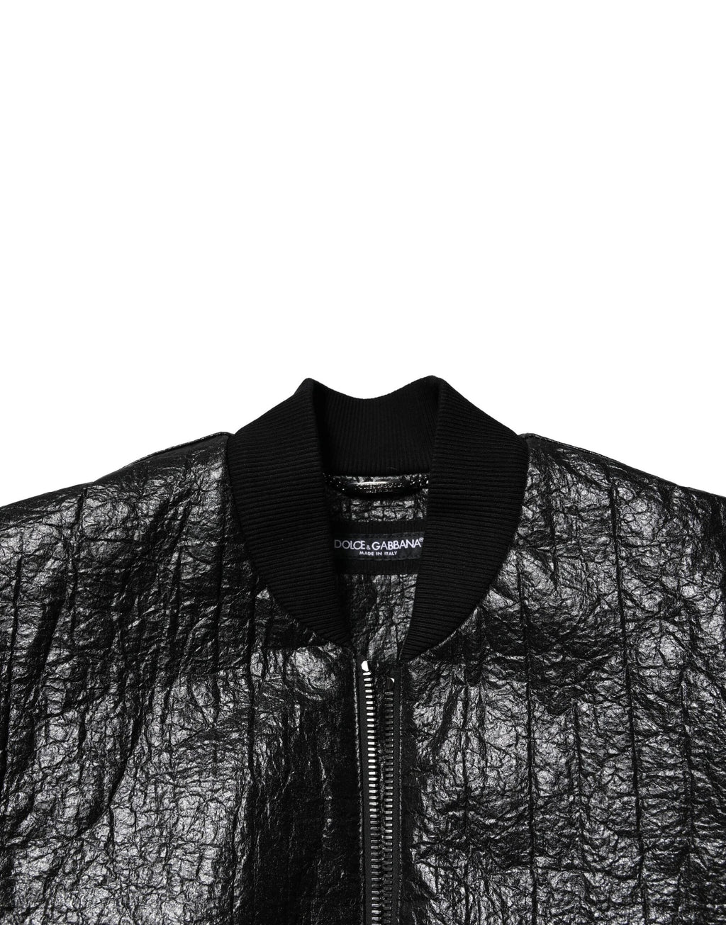 Dolce & Gabbana Black Logo Plaque Bomber Full Zipper Jacket by Dolce & Gabbana