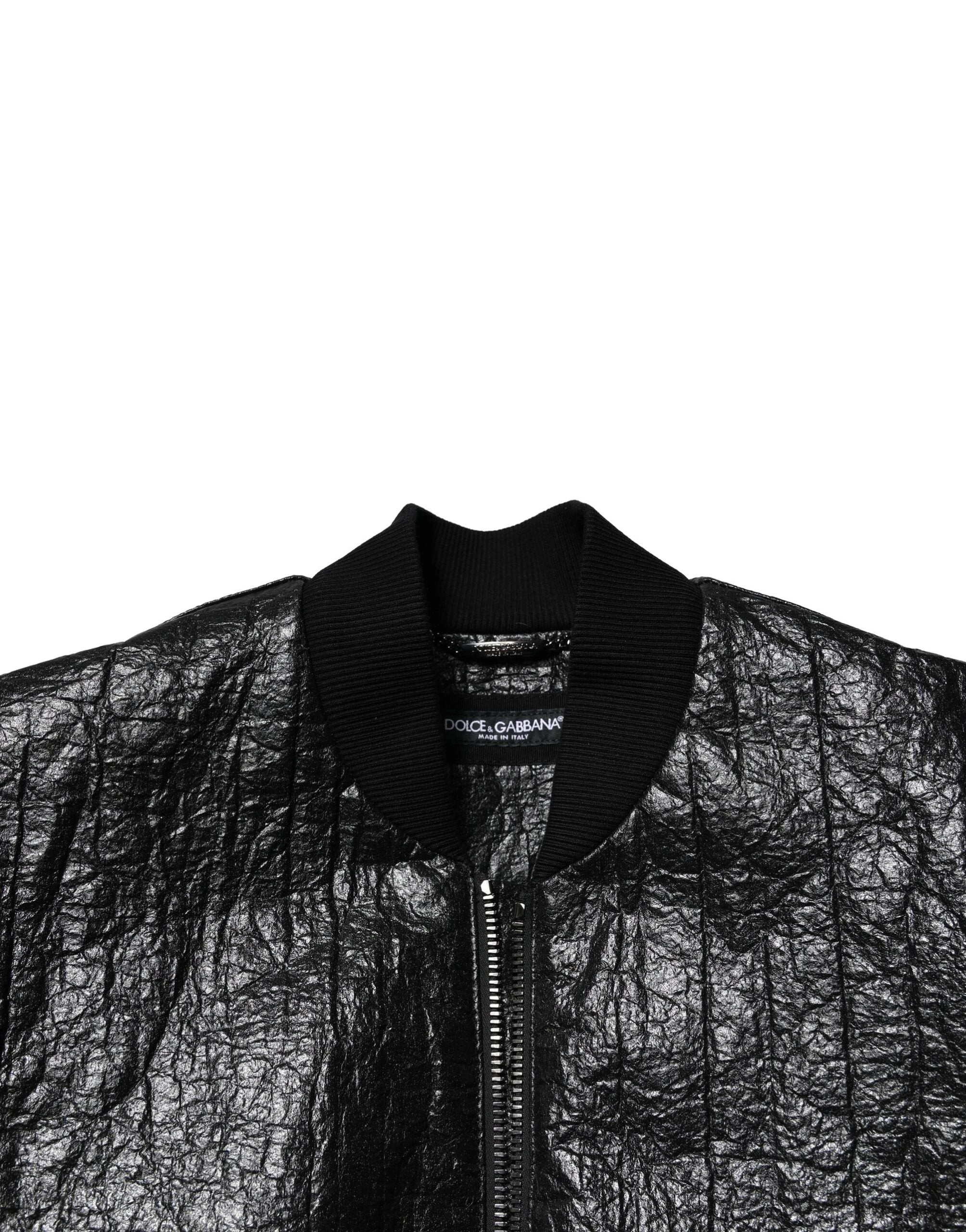 Dolce & Gabbana Black Logo Plaque Bomber Full Zipper Jacket by Dolce & Gabbana
