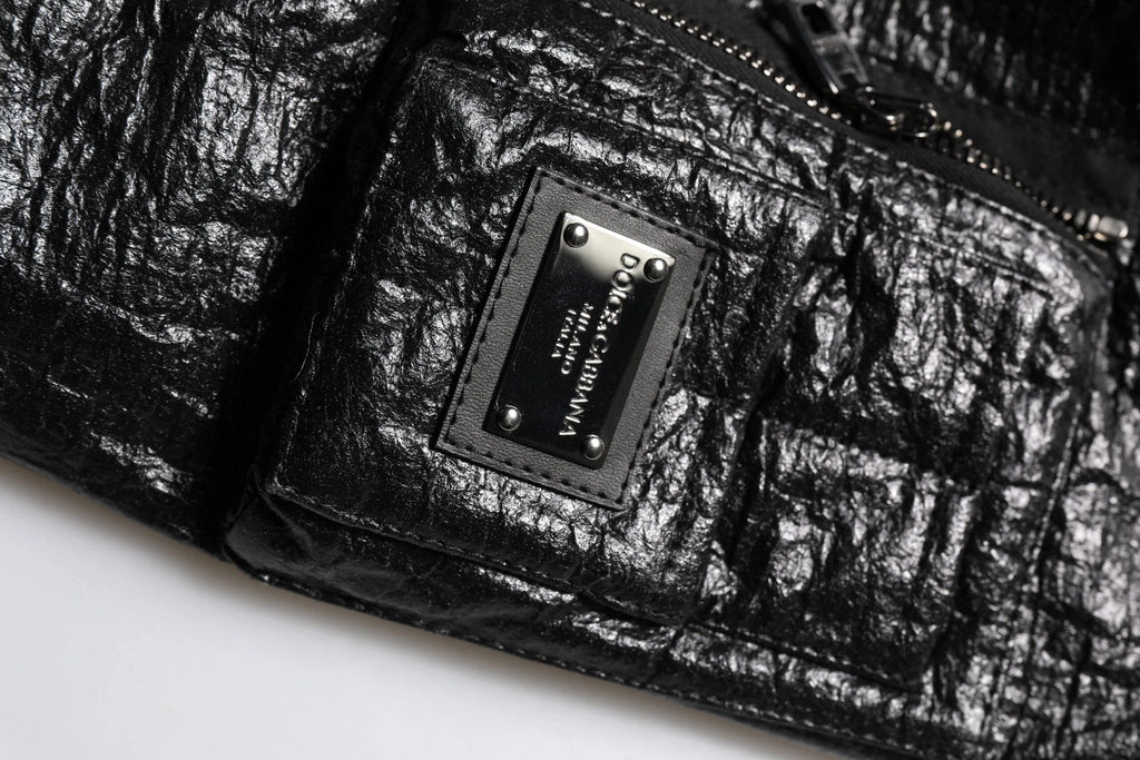 Dolce & Gabbana Black Logo Plaque Bomber Full Zipper Jacket by Dolce & Gabbana