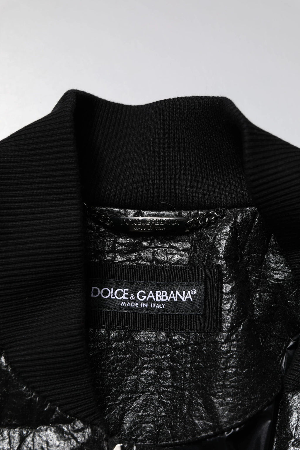 Dolce & Gabbana Black Logo Plaque Bomber Full Zipper Jacket by Dolce & Gabbana
