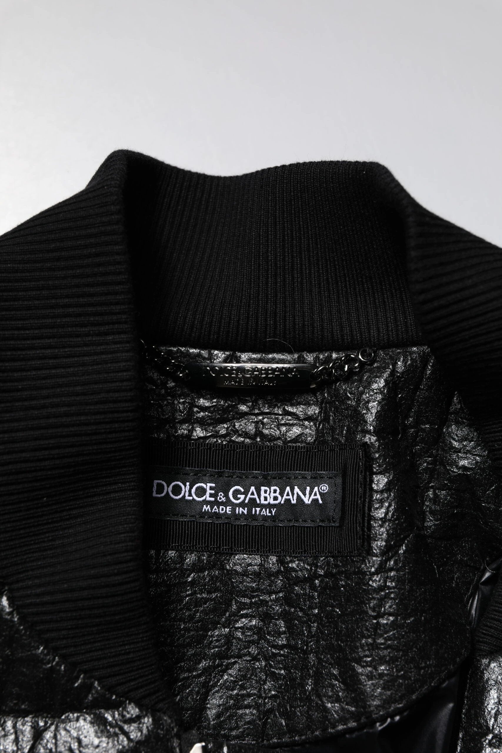 Dolce & Gabbana Black Logo Plaque Bomber Full Zipper Jacket by Dolce & Gabbana