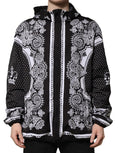 Dolce & Gabbana Black Bandana Print Hooded Bomber Jacket by Dolce & Gabbana