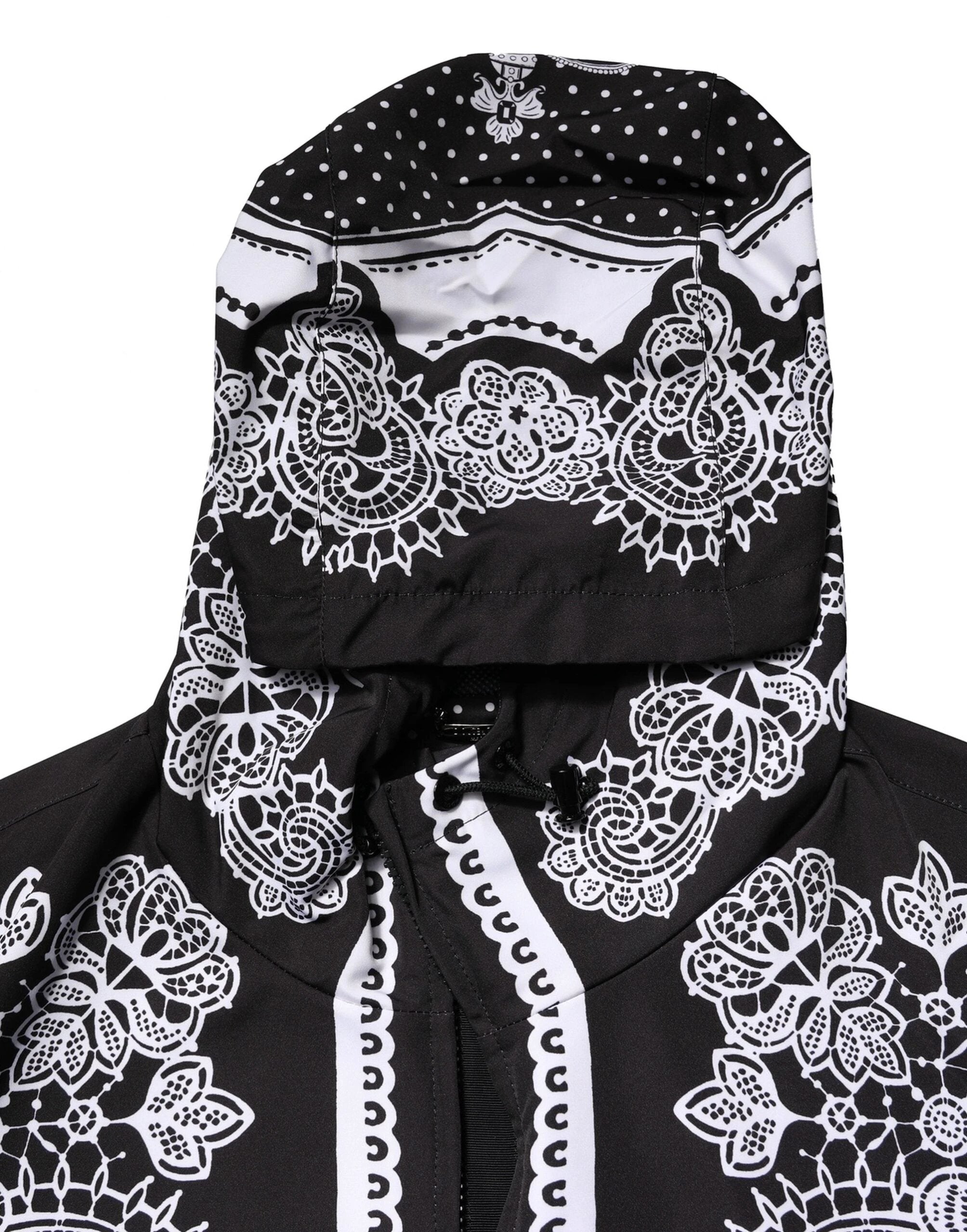 Dolce & Gabbana Black Bandana Print Hooded Bomber Jacket by Dolce & Gabbana