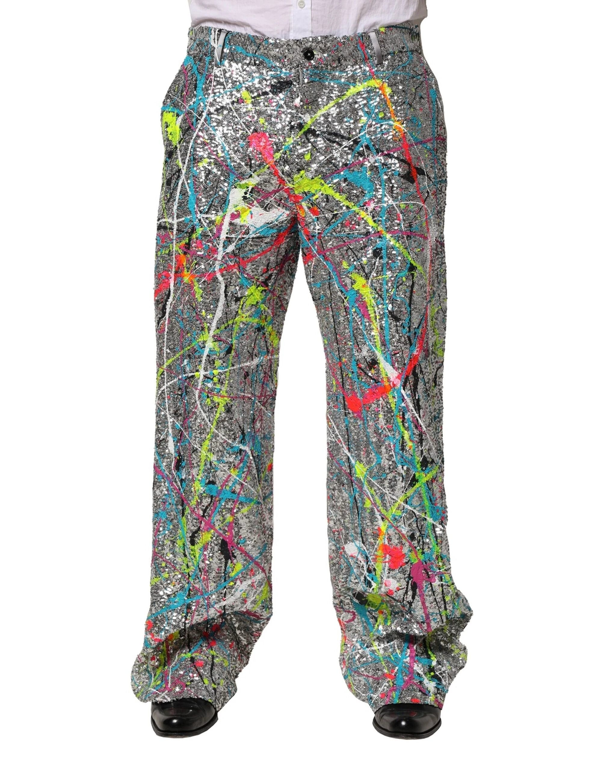 Dolce & Gabbana Multicolor Sequined Embellished Pants by Dolce & Gabbana