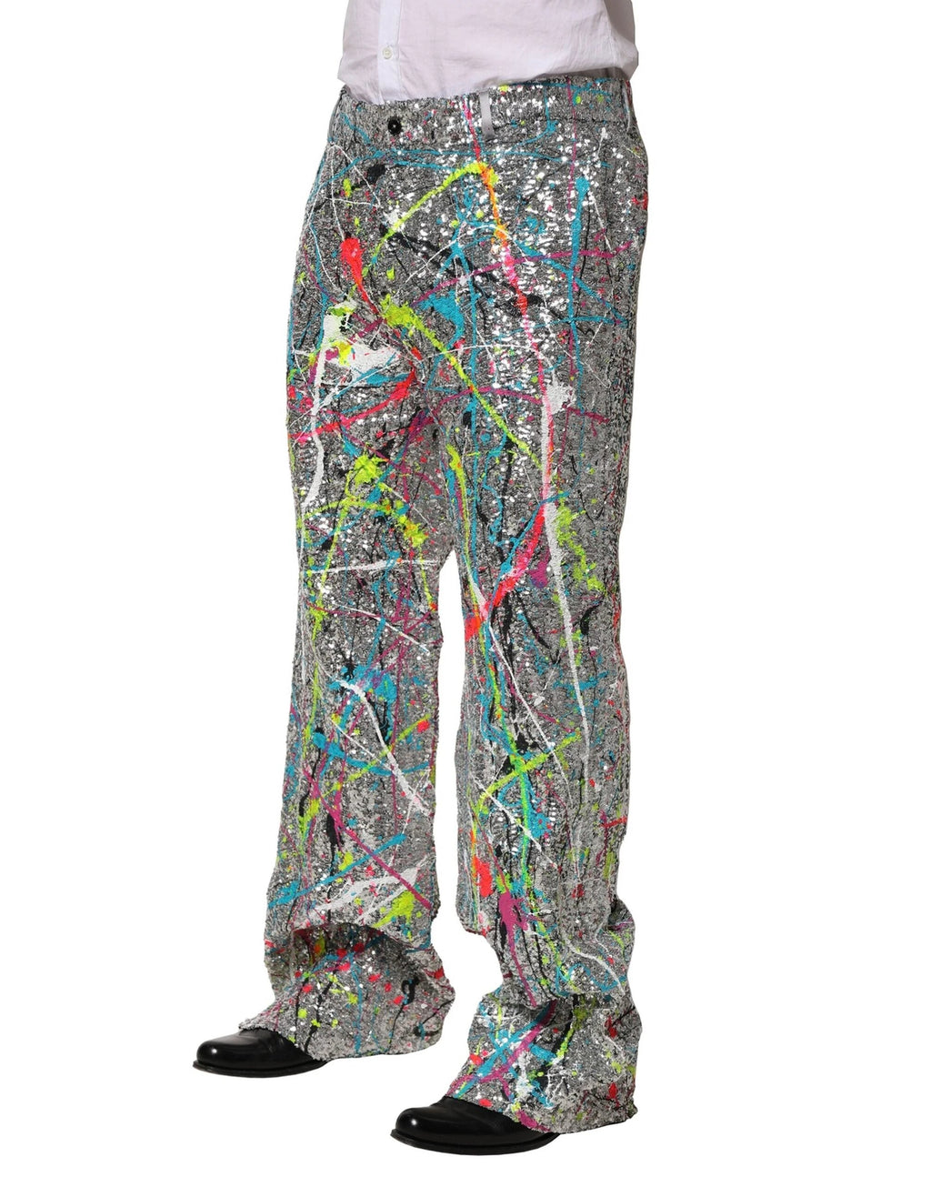 Dolce & Gabbana Multicolor Sequined Embellished Pants by Dolce & Gabbana