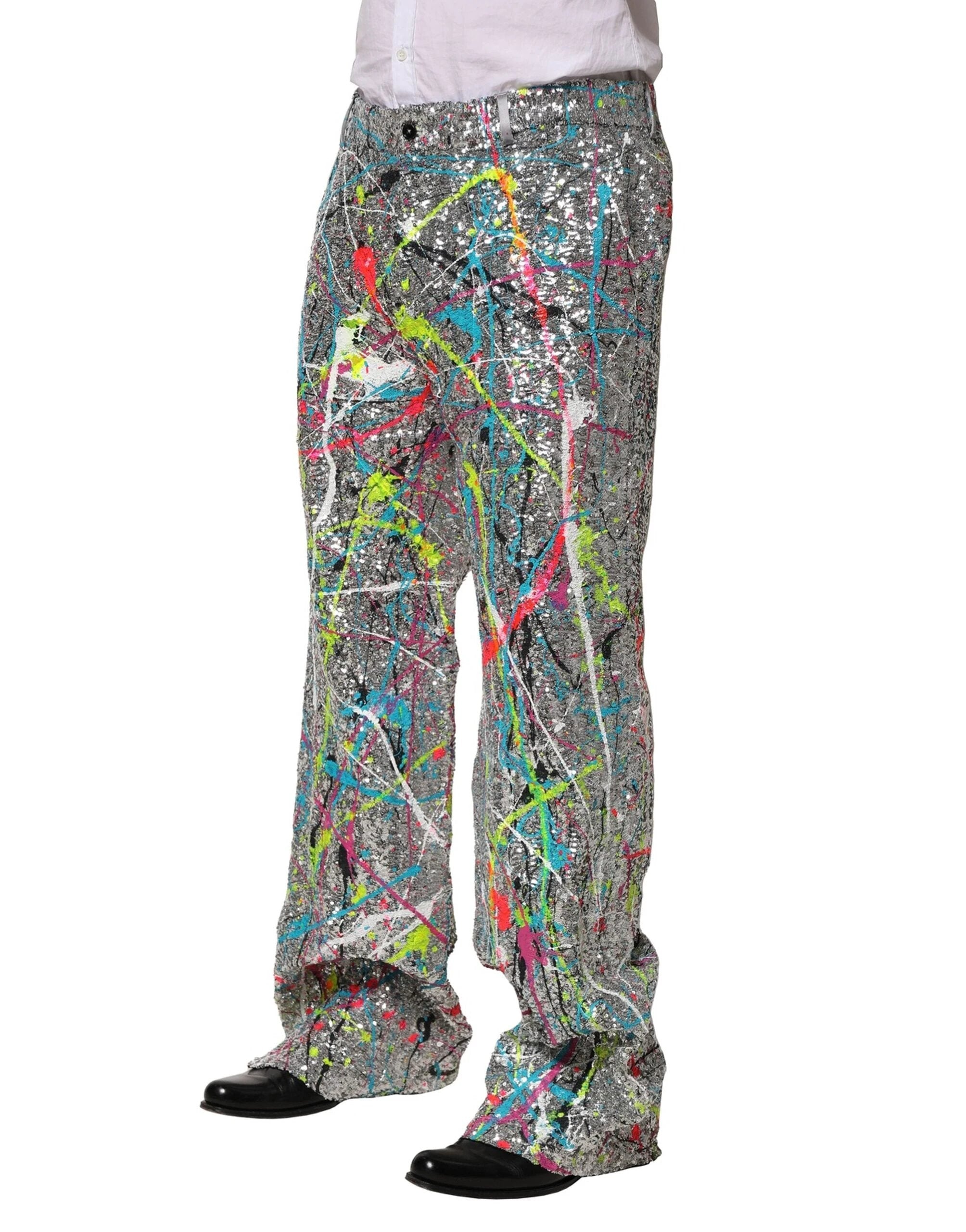 Dolce & Gabbana Multicolor Sequined Embellished Pants by Dolce & Gabbana