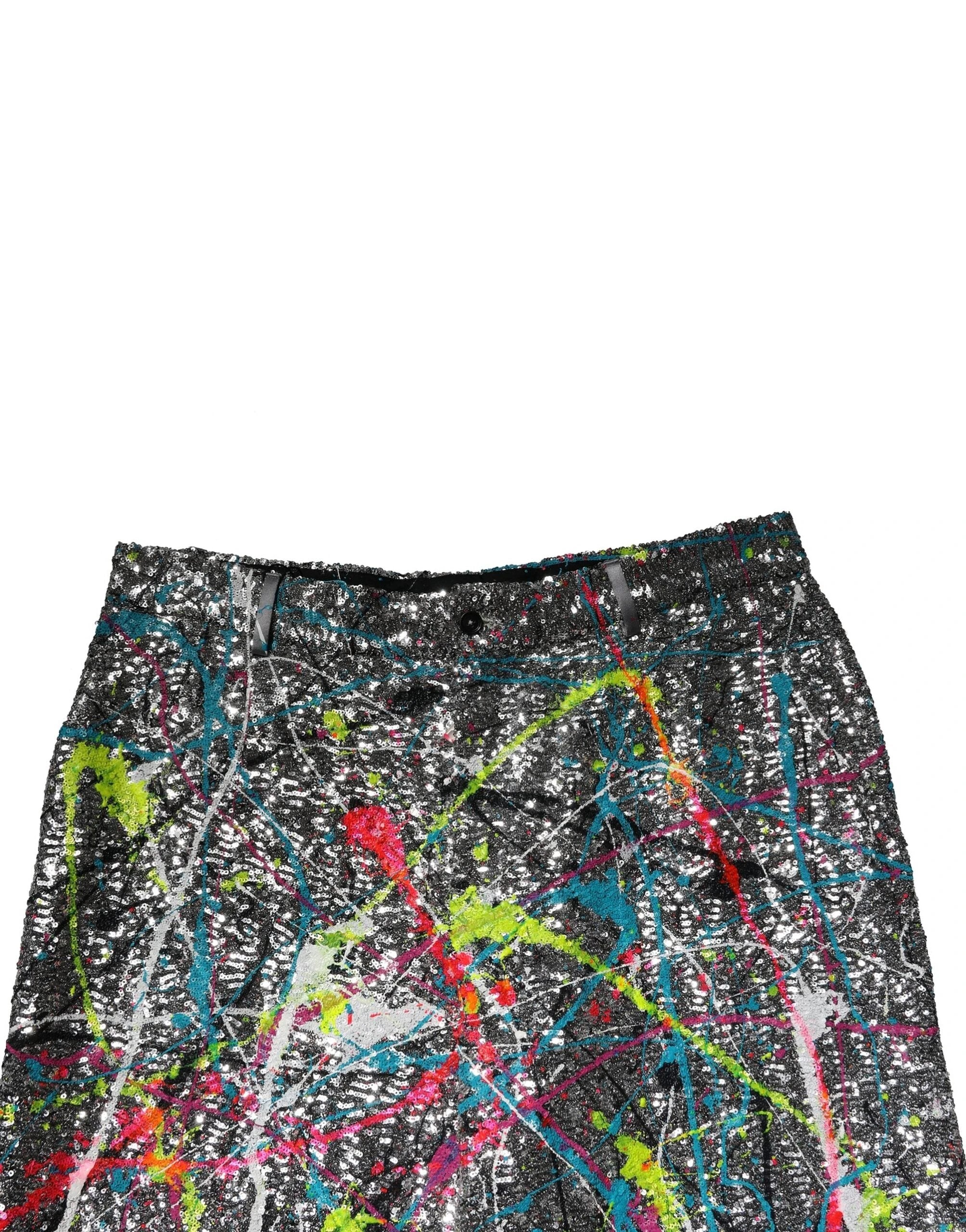 Dolce & Gabbana Multicolor Sequined Embellished Pants by Dolce & Gabbana