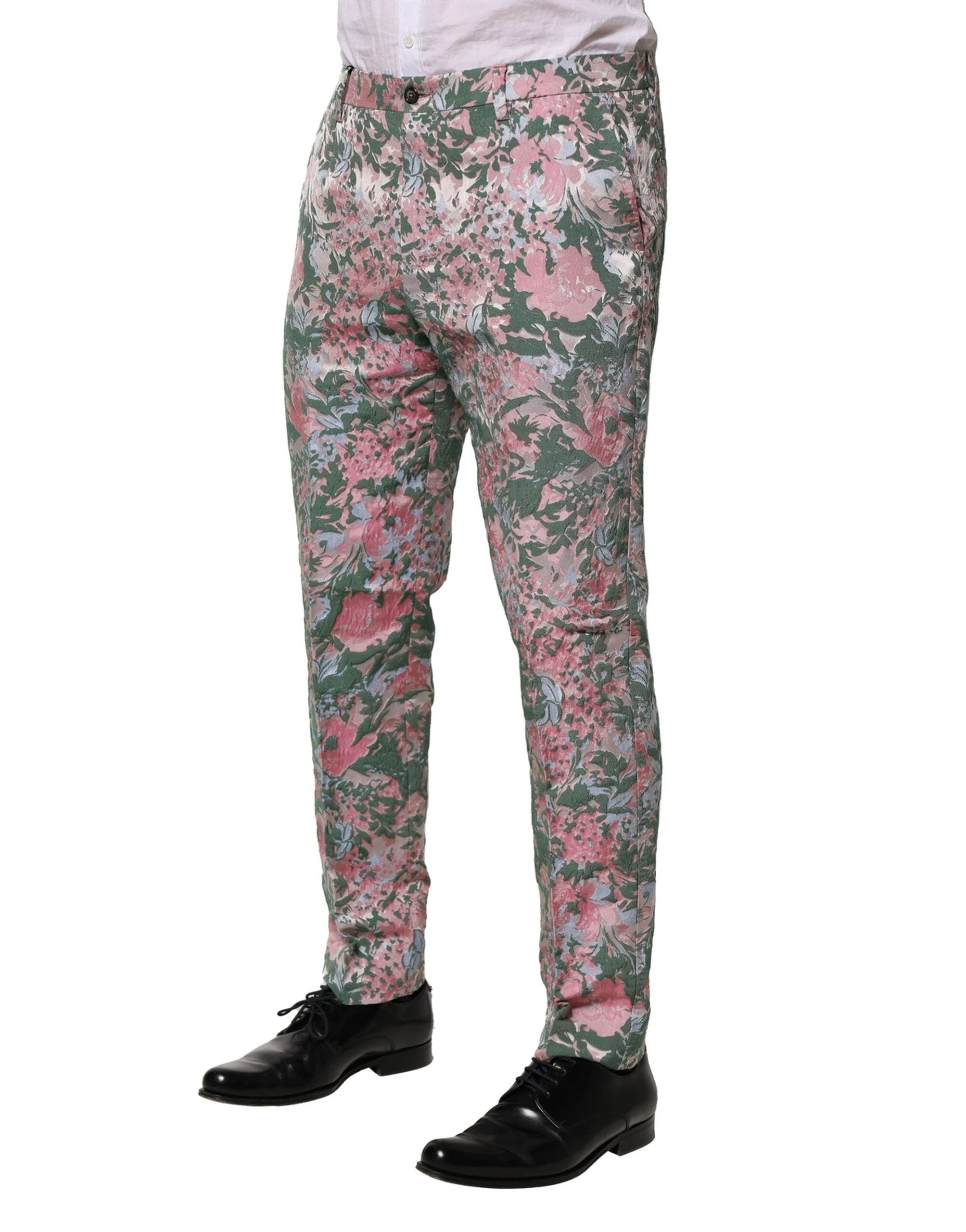 Dolce & Gabbana Multicolor Floral Jacquard Pants by Dolce & Gabbana