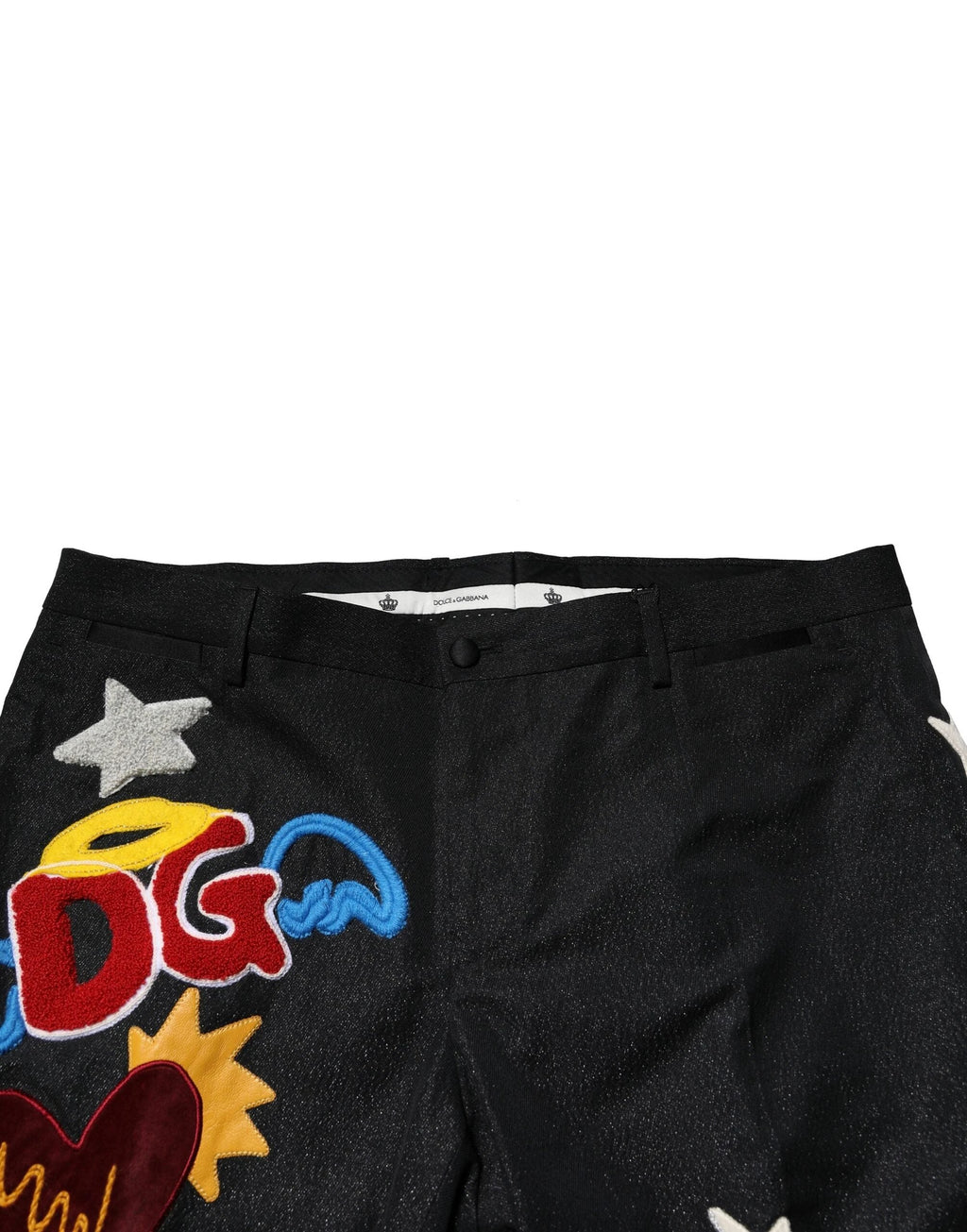 Dolce & Gabbana Black Graphic Embroidery Men Pants by Dolce & Gabbana