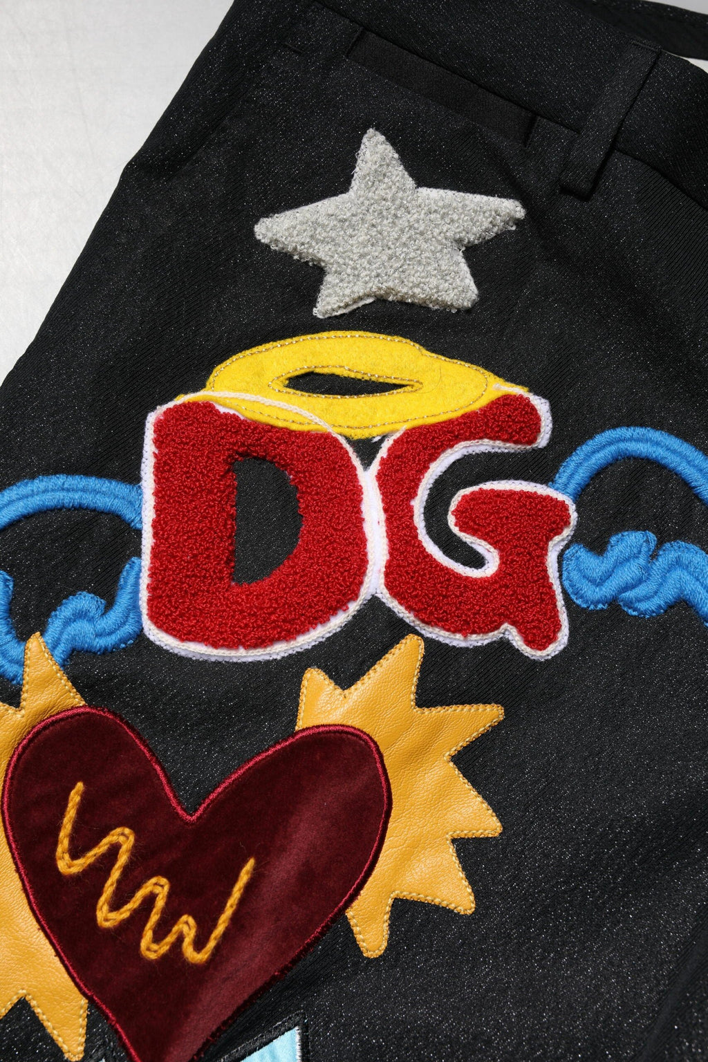 Dolce & Gabbana Black Graphic Embroidery Men Pants by Dolce & Gabbana