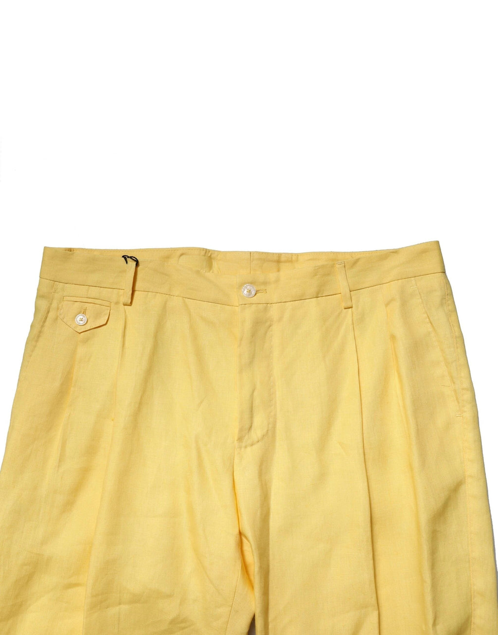 Dolce & Gabbana Yellow Flax Tapered Dress Men Pants by Dolce & Gabbana
