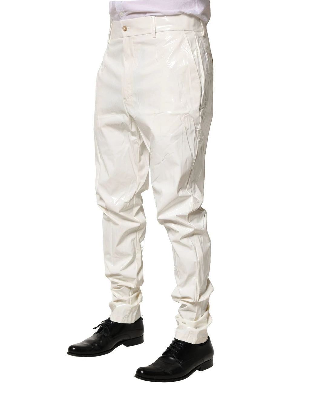 Dolce & Gabbana White Nylon Tapered Dress Men Pants by Dolce & Gabbana