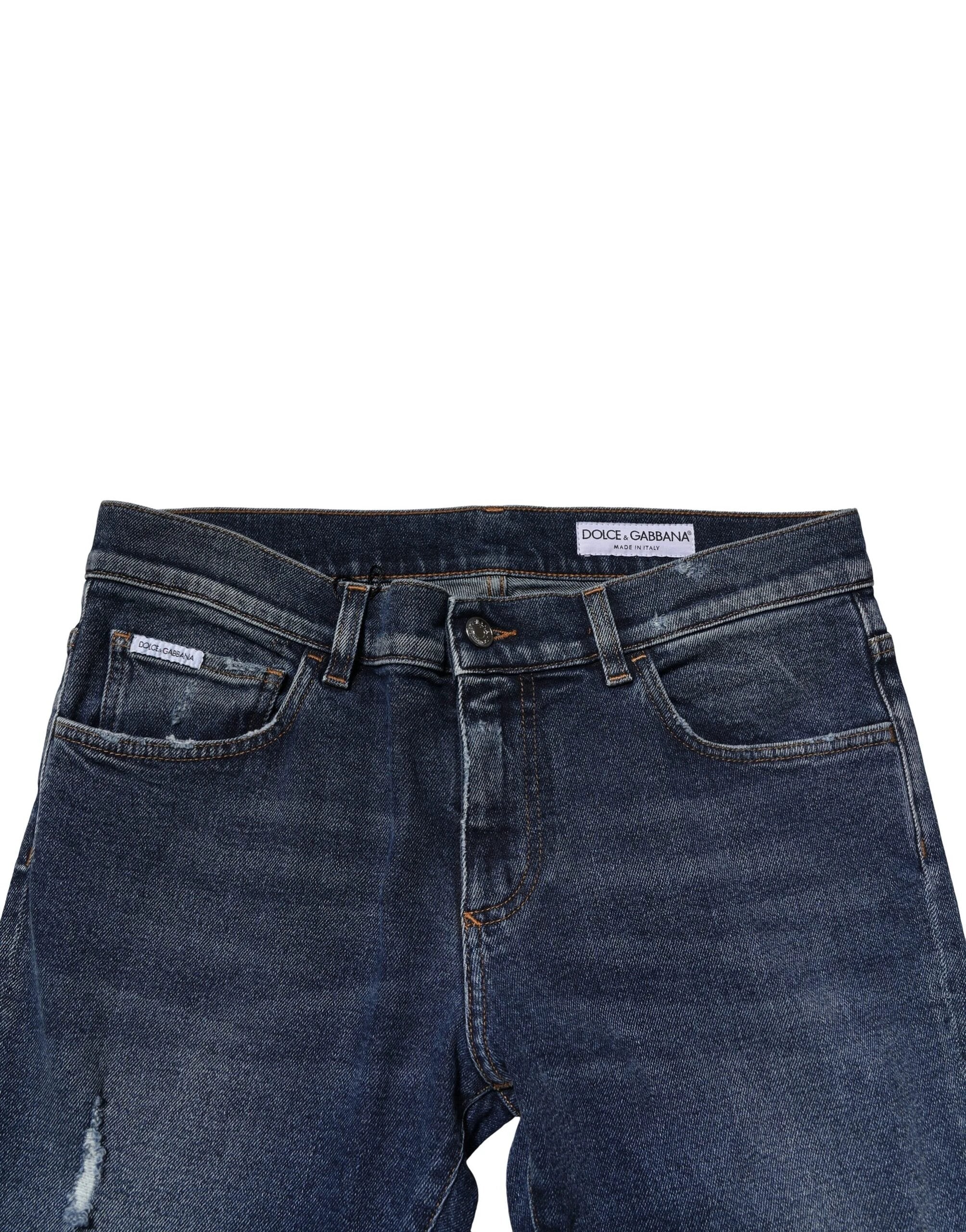 Dolce & Gabbana Blue Washed Skinny Cotton Denim Jeans by Dolce & Gabbana