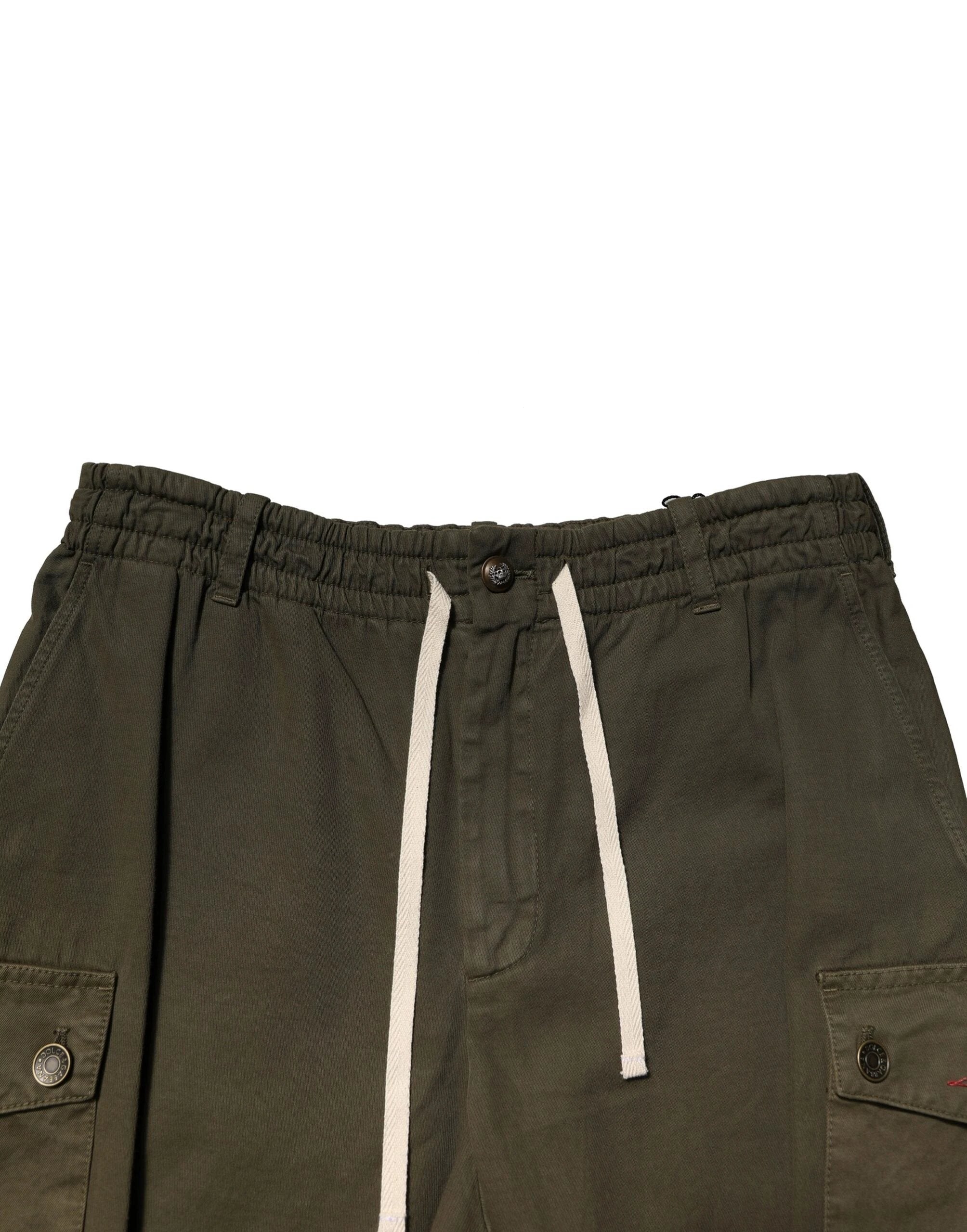 Dolce & Gabbana Brown Cotton Cargo Drawstring Pants by Dolce & Gabbana