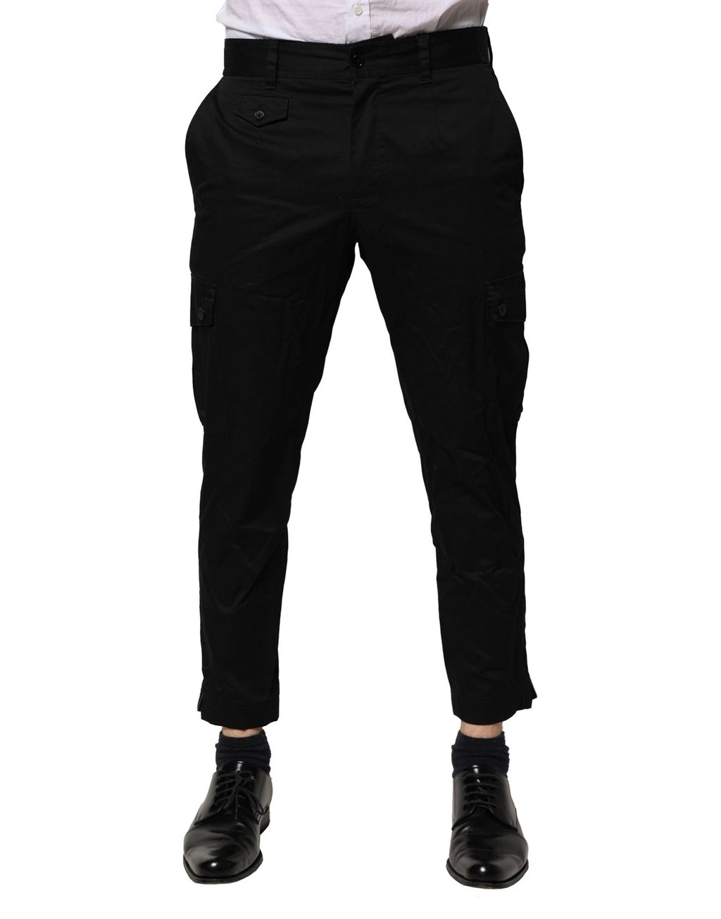 Dolce & Gabbana Black Cotton Dress Slim Formal Pants by Dolce & Gabbana