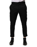 Dolce & Gabbana Black Cotton Dress Slim Formal Pants by Dolce & Gabbana
