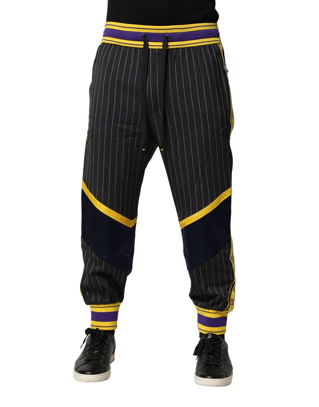 Dolce & Gabbana Multicolor Stripes Wool Jogger Pants by Dolce & Gabbana