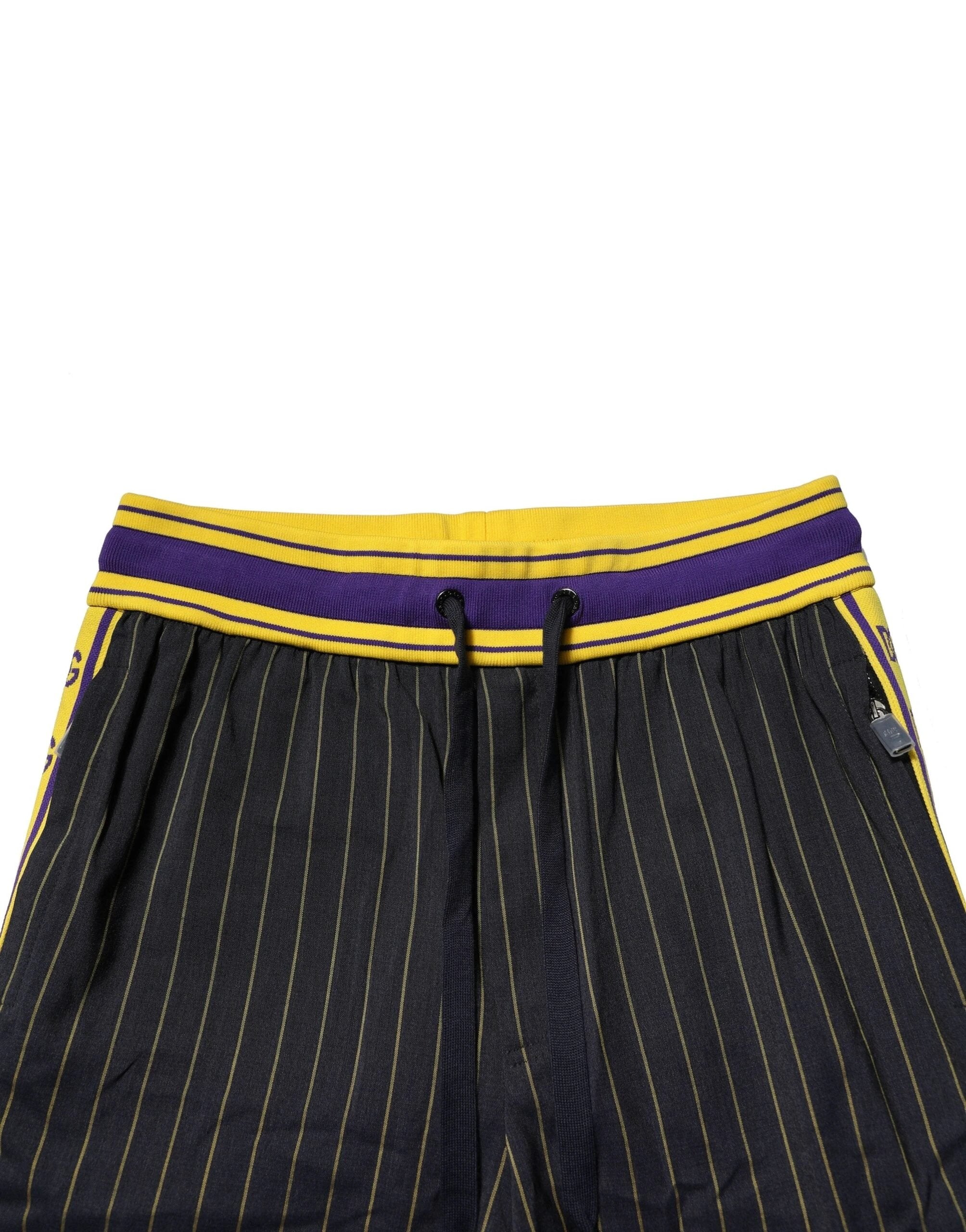 Dolce & Gabbana Multicolor Stripes Wool Jogger Pants by Dolce & Gabbana