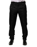 Dolce & Gabbana Black Cotton DG Crown Dress Pants by Dolce & Gabbana