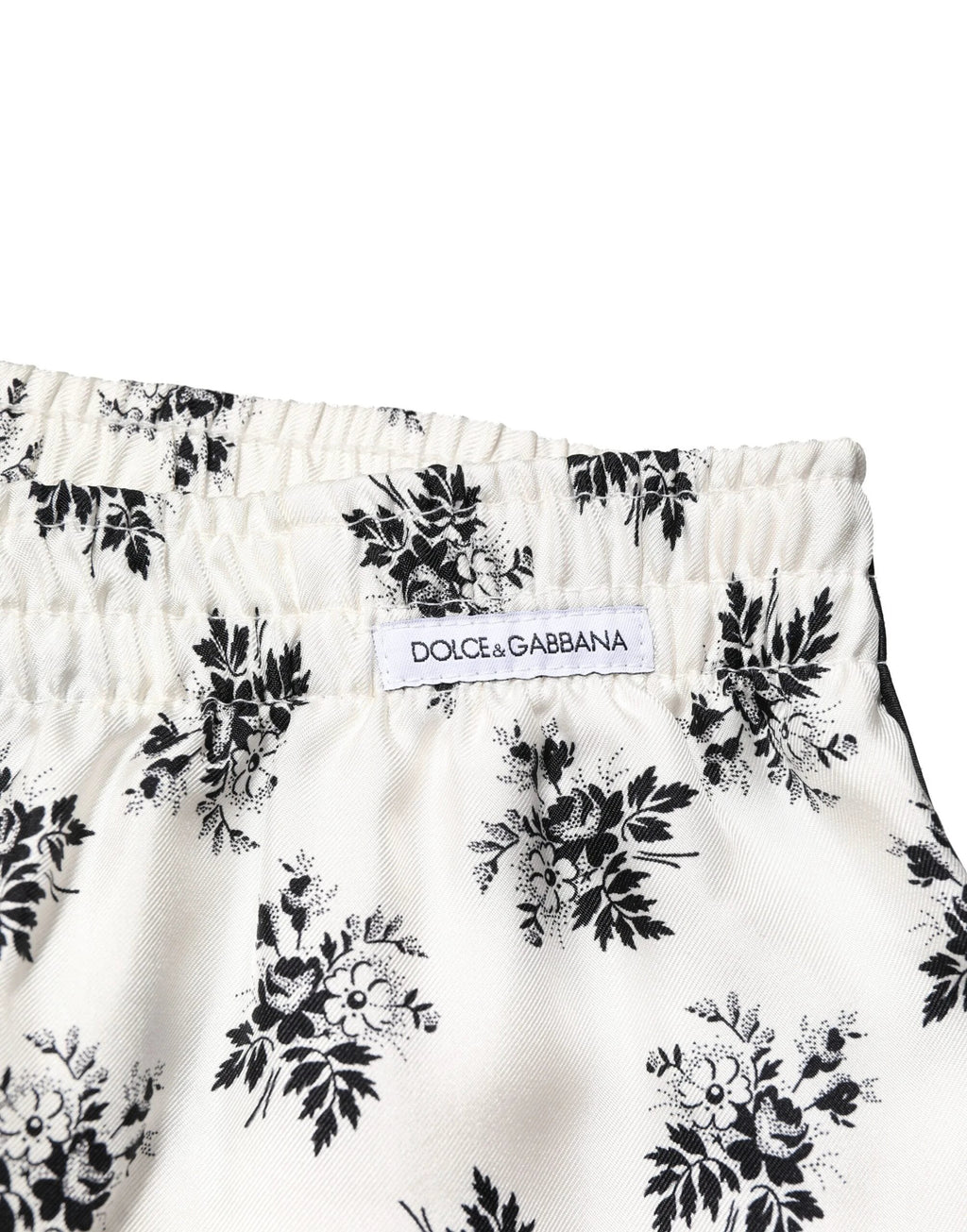 Dolce & Gabbana White Floral Silk Casual Lounge Pants by Dolce & Gabbana
