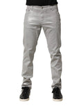 Dolce & Gabbana Silver Cotton Stretch Slim Denim Jeans by Dolce & Gabbana
