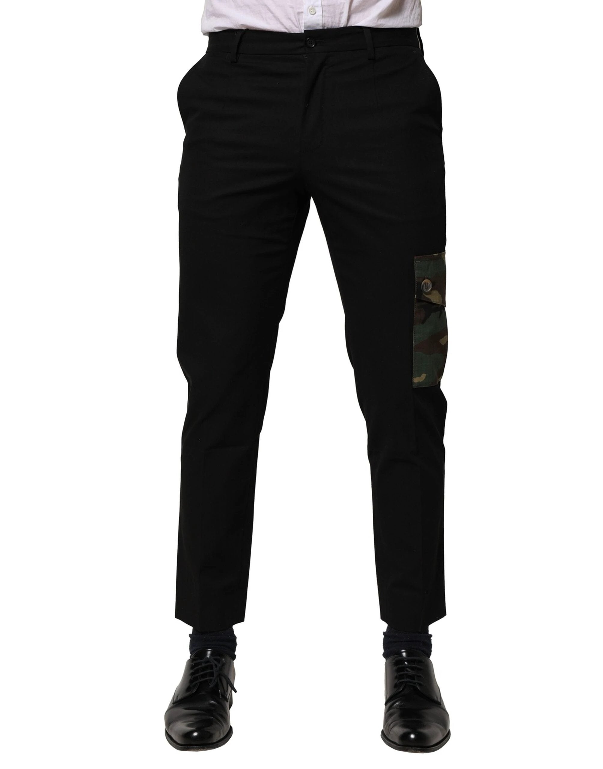 Dolce & Gabbana Black Cotton Cargo Dress Men Pants by Dolce & Gabbana