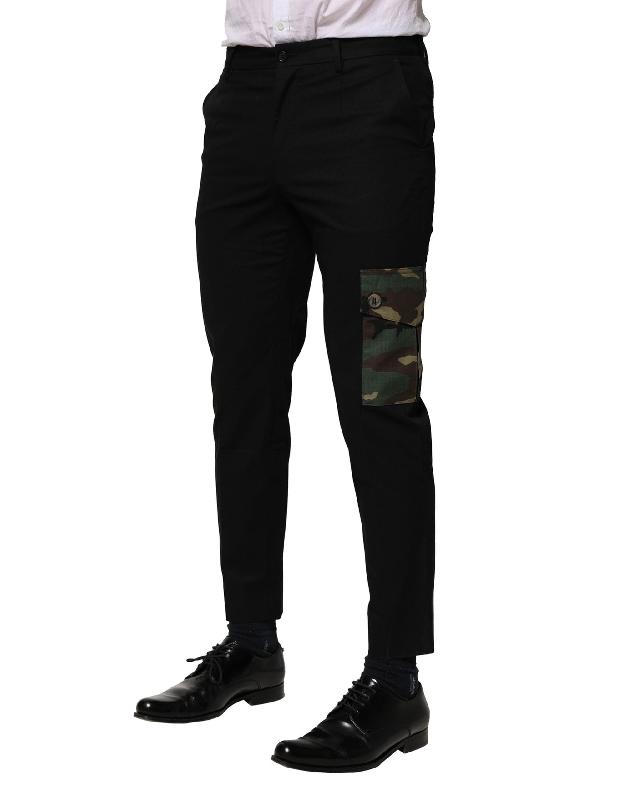 Dolce & Gabbana Black Cotton Cargo Dress Men Pants by Dolce & Gabbana