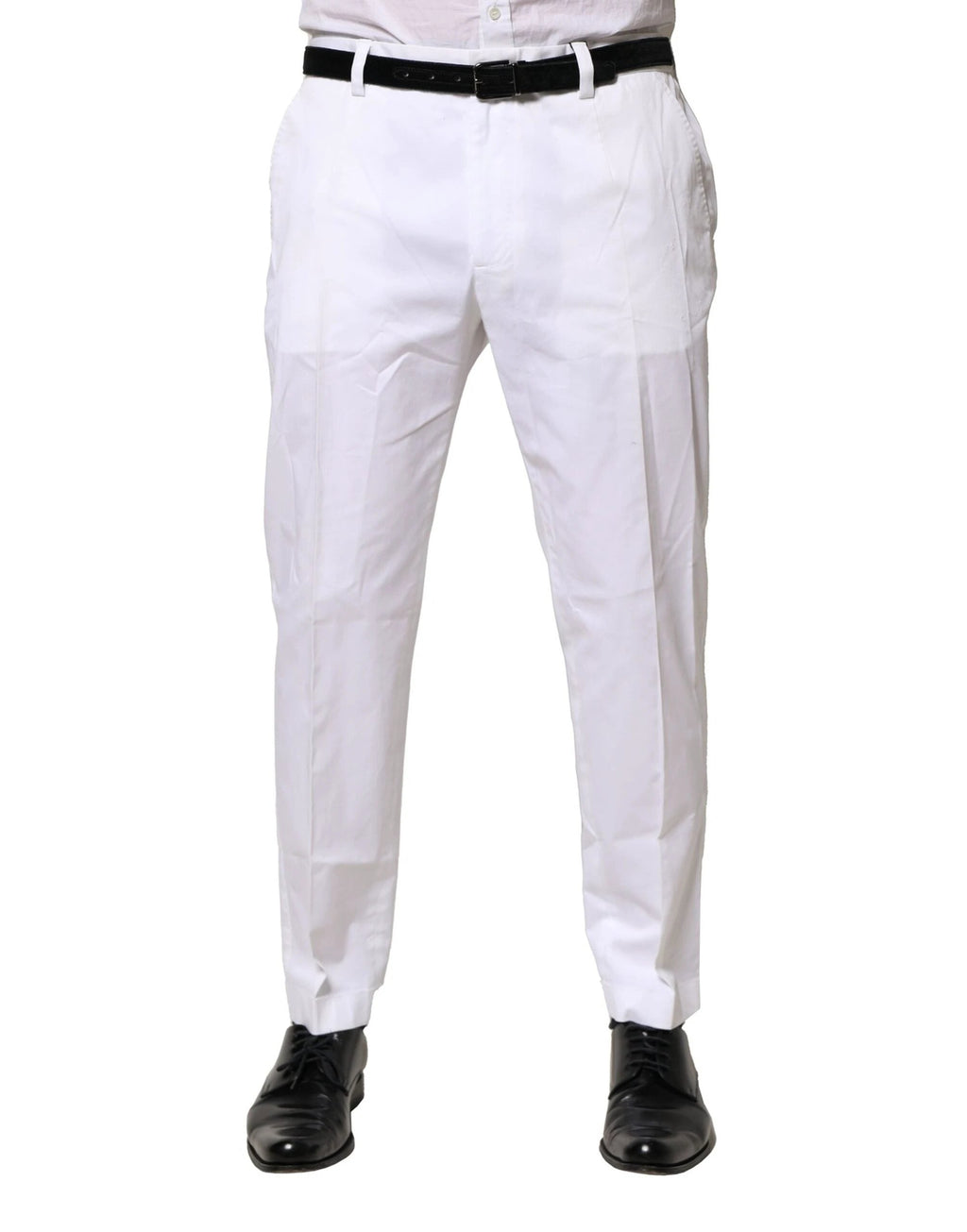 Dolce & Gabbana White Cotton Dress Slim Formal Pants by Dolce & Gabbana