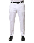 Dolce & Gabbana White Cotton Dress Slim Formal Pants by Dolce & Gabbana