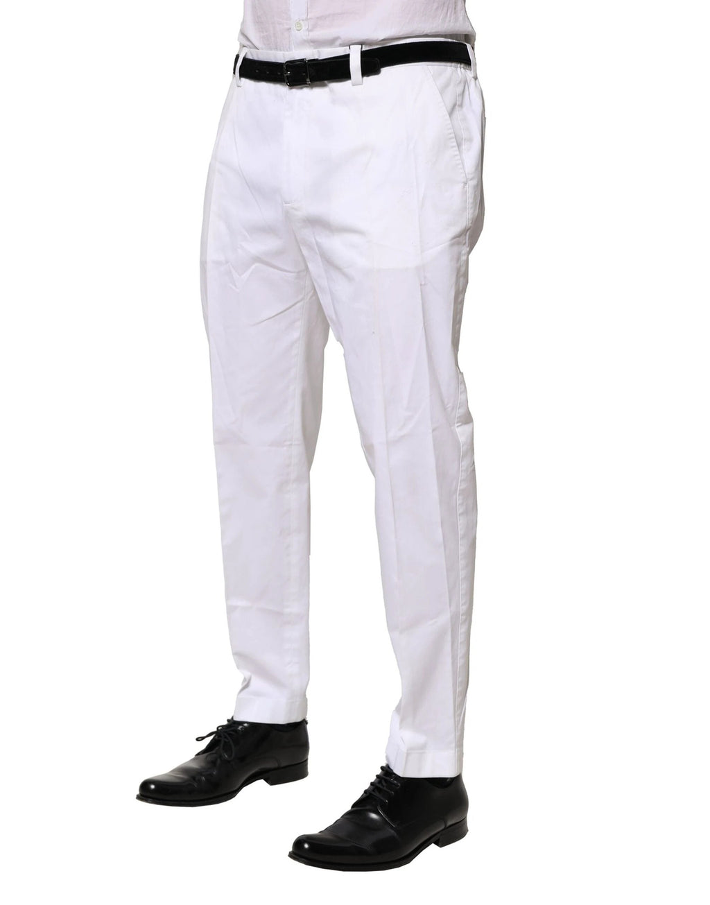 Dolce & Gabbana White Cotton Dress Slim Formal Pants by Dolce & Gabbana