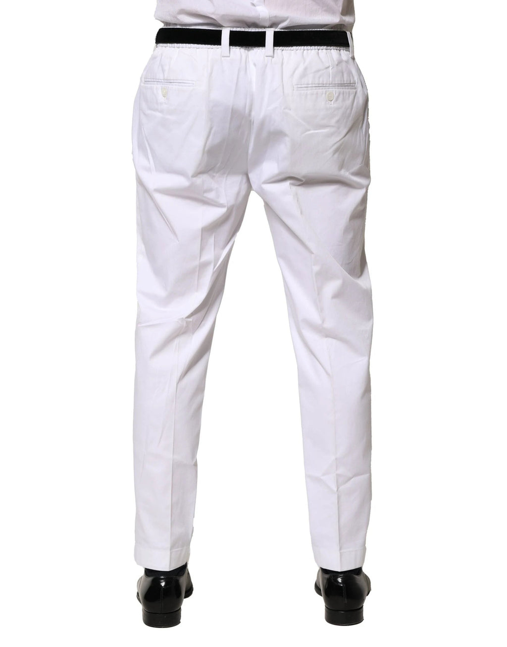 Dolce & Gabbana White Cotton Dress Slim Formal Pants by Dolce & Gabbana