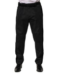 Dolce & Gabbana Black Cotton Dress Slim Formal Pants by Dolce & Gabbana
