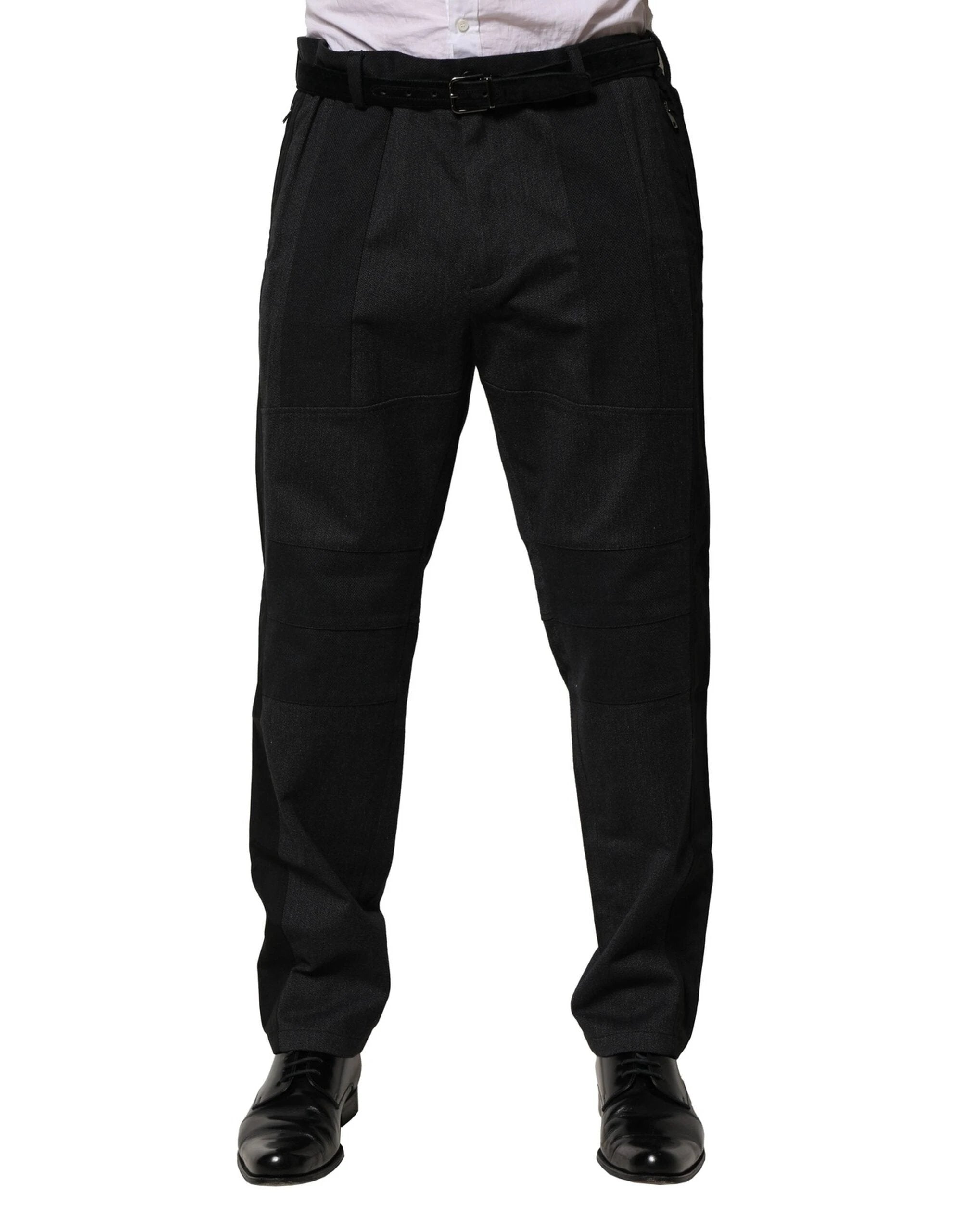 Dolce & Gabbana Black Cotton Dress Slim Formal Pants by Dolce & Gabbana