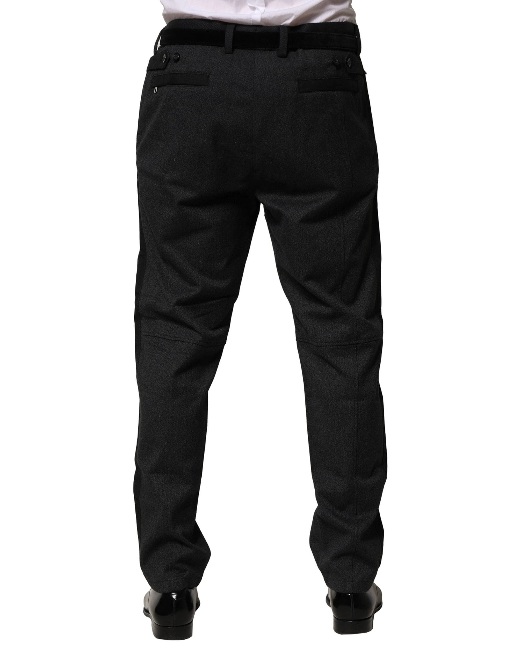 Dolce & Gabbana Black Cotton Dress Slim Formal Pants by Dolce & Gabbana