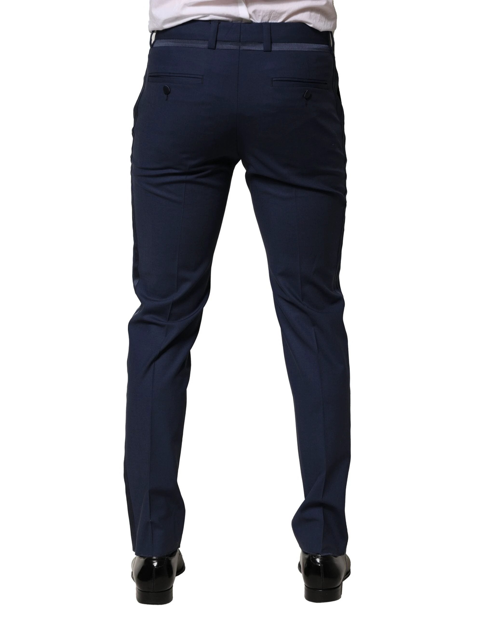 Dolce & Gabbana Dark Blue Wool Dress Formal Pants by Dolce & Gabbana