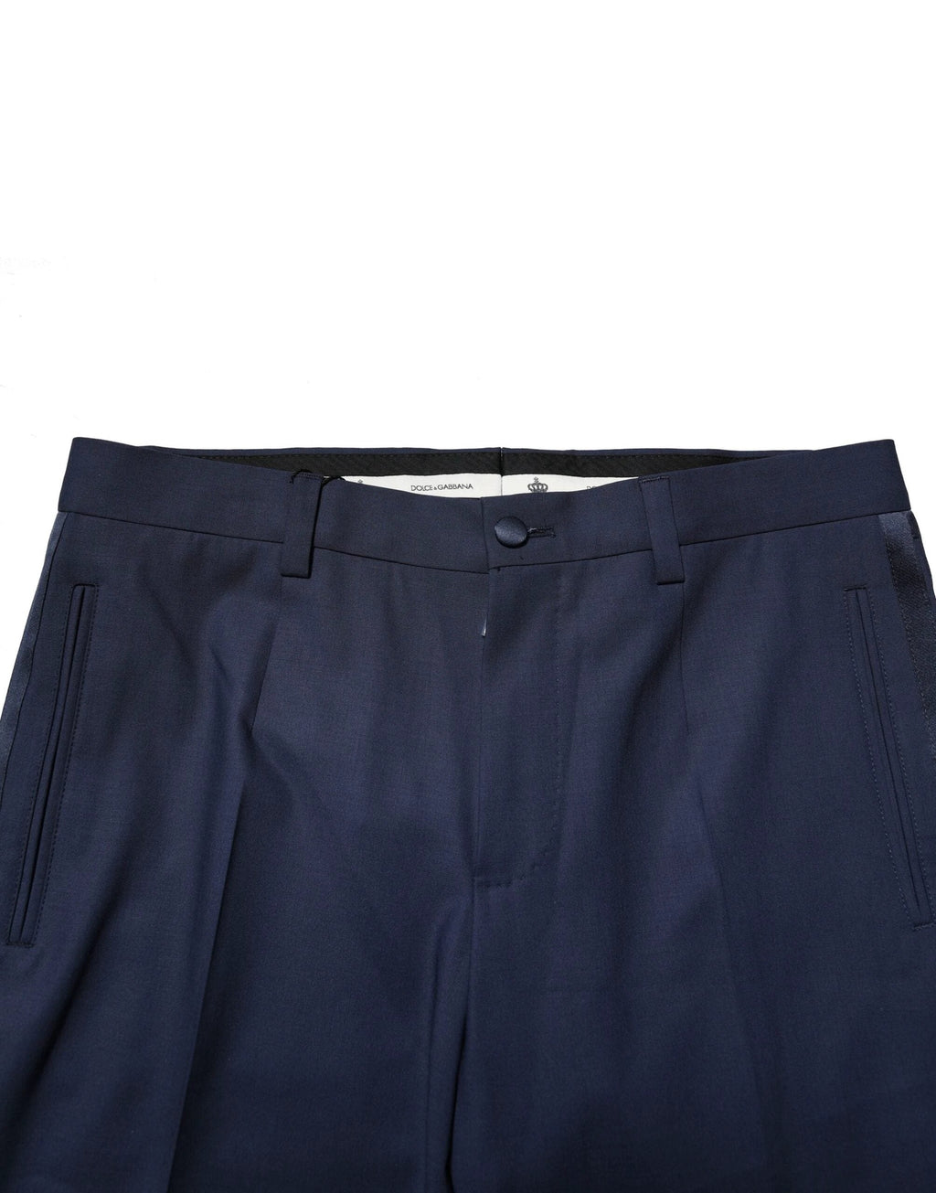Dolce & Gabbana Dark Blue Wool Dress Formal Pants by Dolce & Gabbana