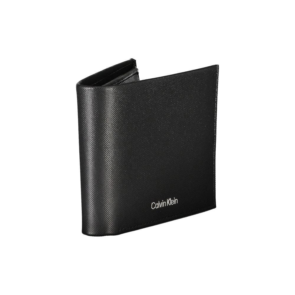 Portefeuille élégant en cuir noir Calvin Klein avec protection RFID