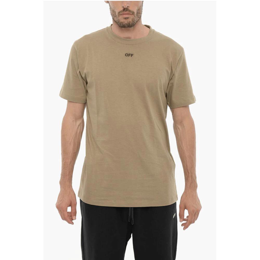 Off-White Slim Fit Crew-neck T-Shirt with Embroidered Logo by Off-White